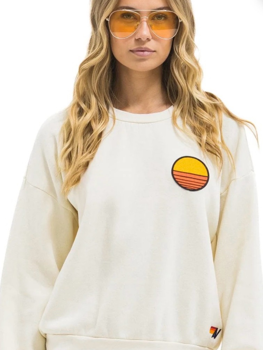 Aviator Nation Sunset Patch Sweatshirt Oversized EUC